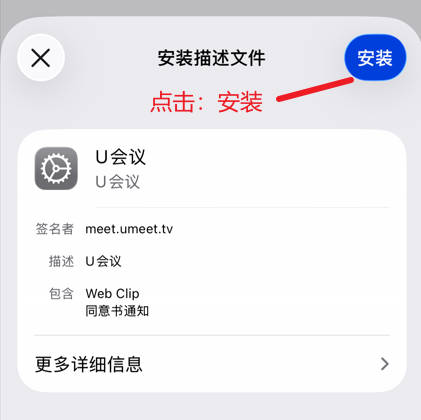 点击右上角：安装